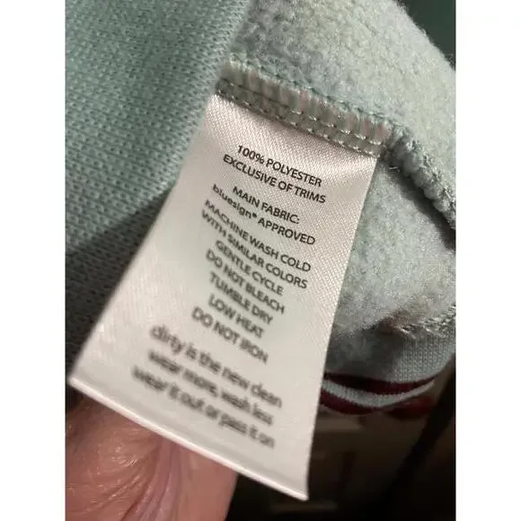 Toad & Co Cozy Mint Green Fleece Pullover Sweatshirt Medium - Picture 11 of 11